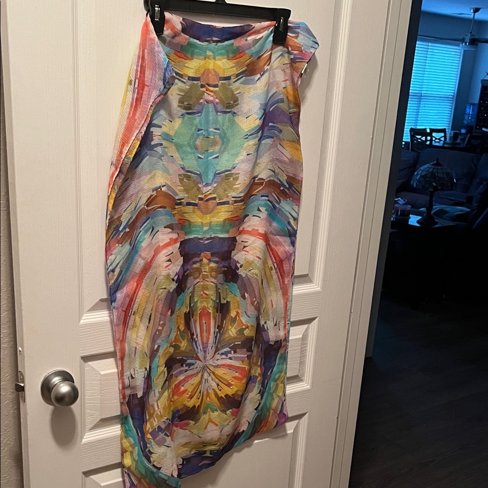 Echo Multicolor Abstract Circular Scarf